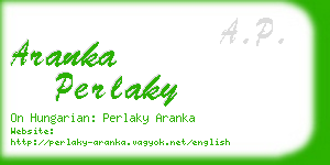 aranka perlaky business card